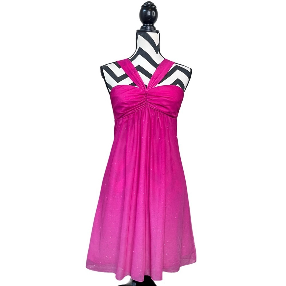 Vintage B Darlin Y2K Ombre Sparkly Sz 9/10 Babydoll Mini Dress